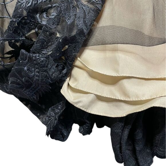 NWT ELLIE WILDE by MON CHERI Two Piece Dress EW118156 Black Nude Size 10 - Picture 14 of 16